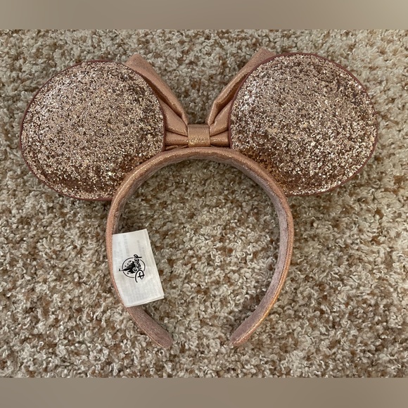 Disney Parks Rose Gold Sparkly Minnie Ears - Picture 2 of 2